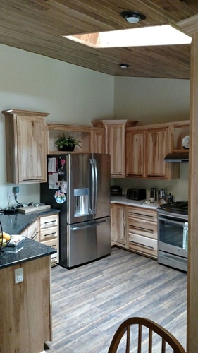 Natural Wood Cabinets in Kitchen